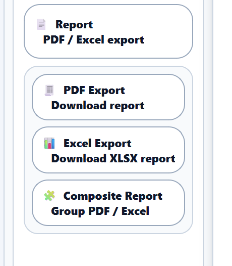 Composite report PDF and Excel export